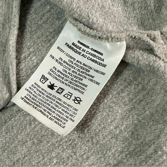 Nike Yoga Women's Fleece Cover Up Grey Heather Size XL Oversized V-neck - Picture 6 of 9